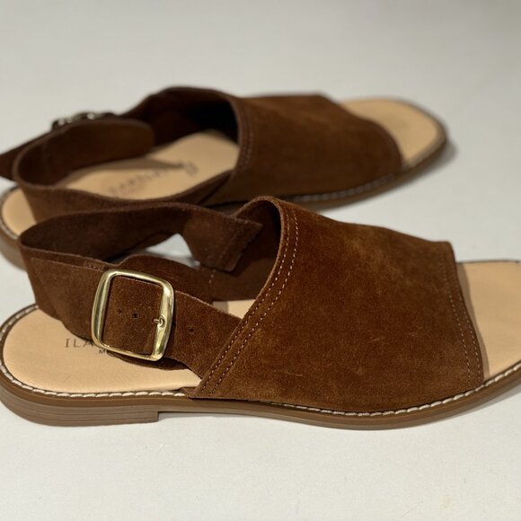 Ilaria Sartori Leather Suede Sandals Brown. Made in Italy. Size 8. NEW - Picture 1 of 7